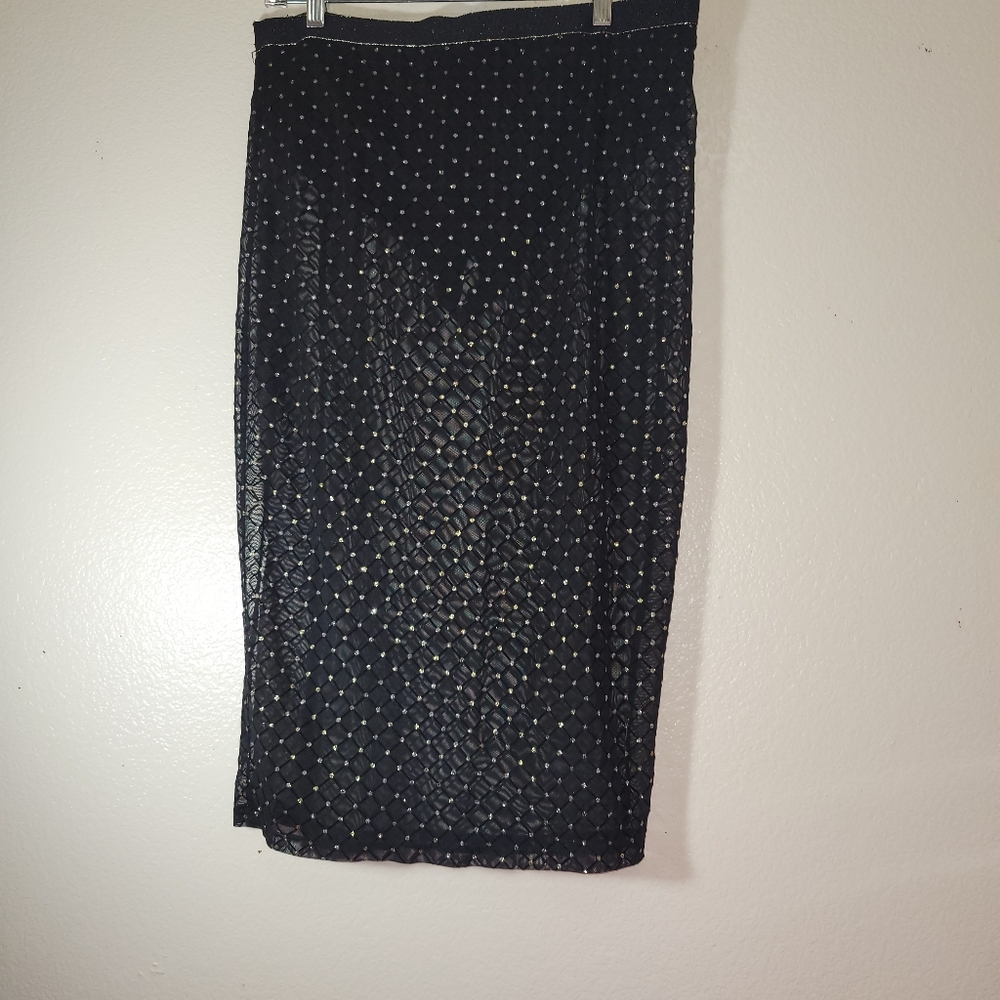 Fashion  Nove Black Sheer Skirt